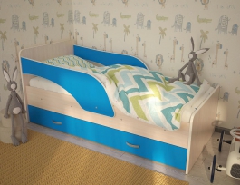 Кровать детская Кроха 2 Дуб + голубой