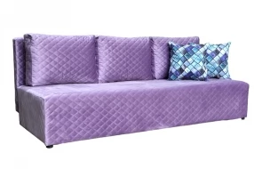 Диван прямой Олимп с декоративными подушками (фиолетовый)