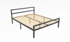 Кровать Наргиз Металл, 160х190 мм, Черный глянец, Черный глянец, 1630