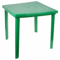 Стол квадратный, размер 80х80х74 см, цвет зелёный