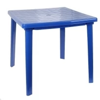 Стол квадратный, размер 80x80x74 см, цвет синий