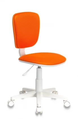 Кресло детское CH-W204NX Ткань/Пластик, Оранжевый TW-96-1 (ткань)/Белый (пластик)